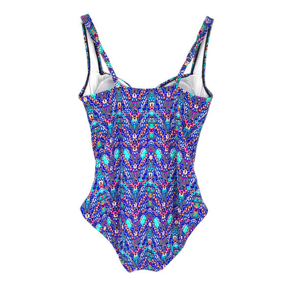 NWT Swim Solutions Sz 18 Tummy Control Shirred Tribal Print One Piece Swimsuit - Picture 9 of 9